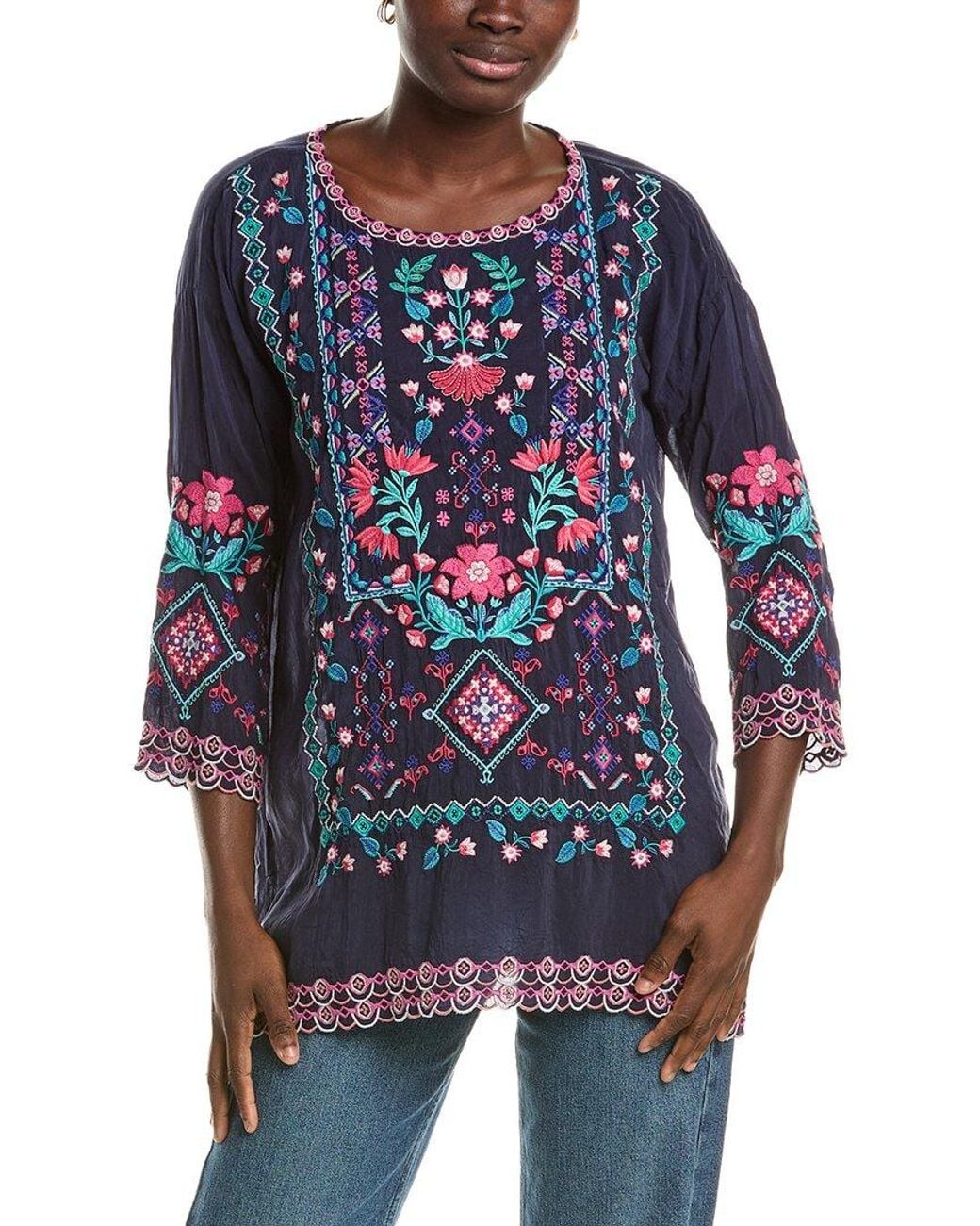 Johnny Was Blue Brixley Tunic
