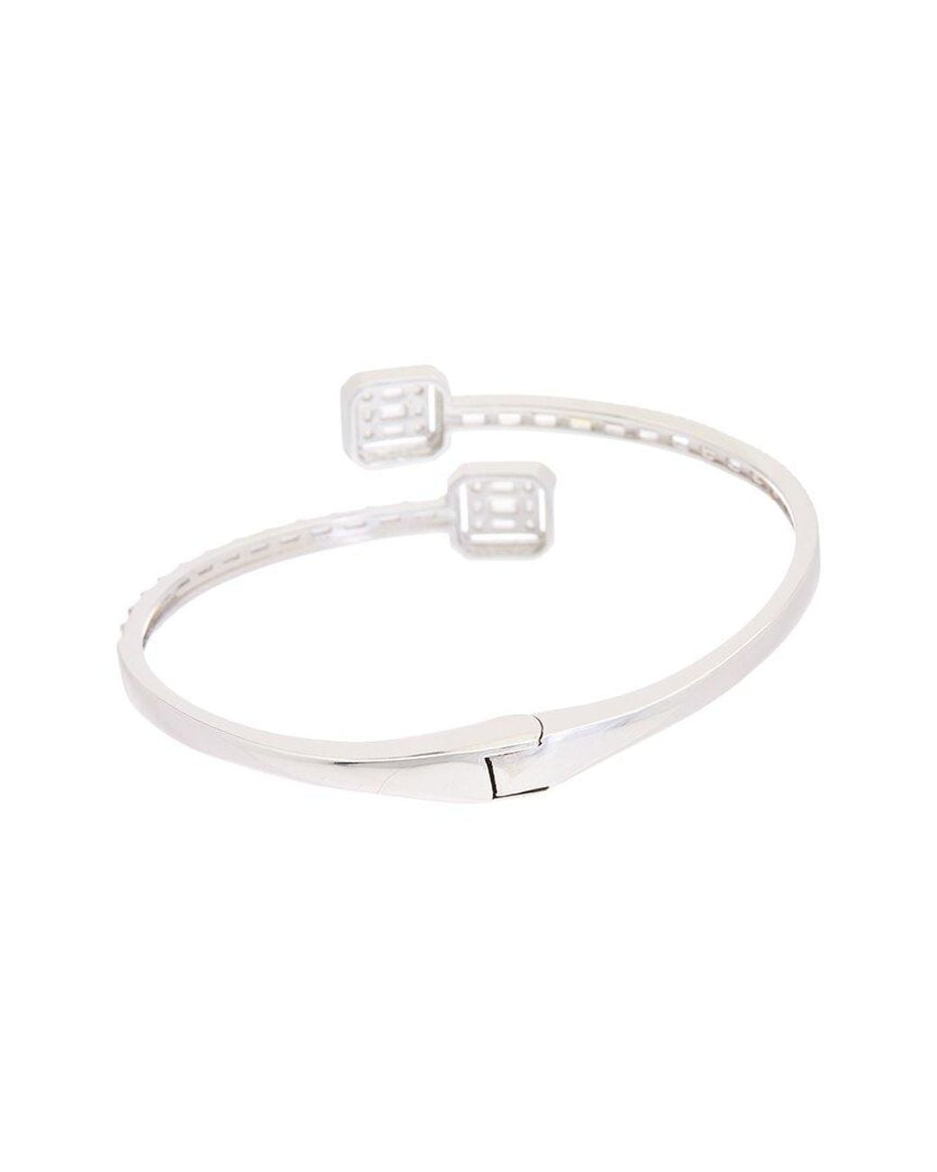 Juvell White 18K Plated Cz Bangle Bracelet