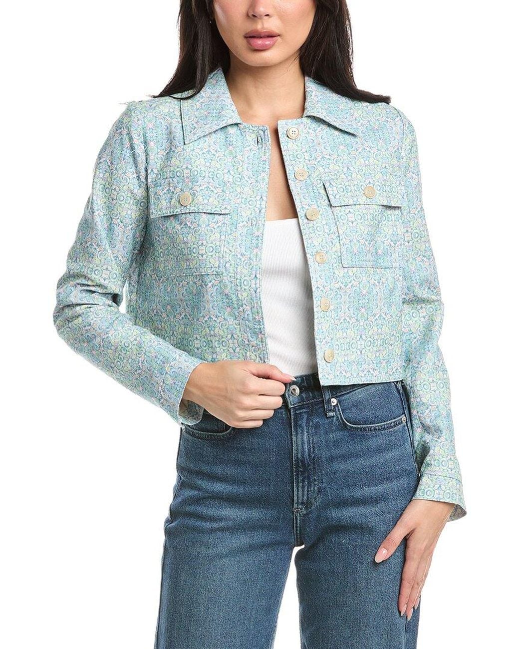 Stellah Blue Adela Printed Baby Corduroy Jacket