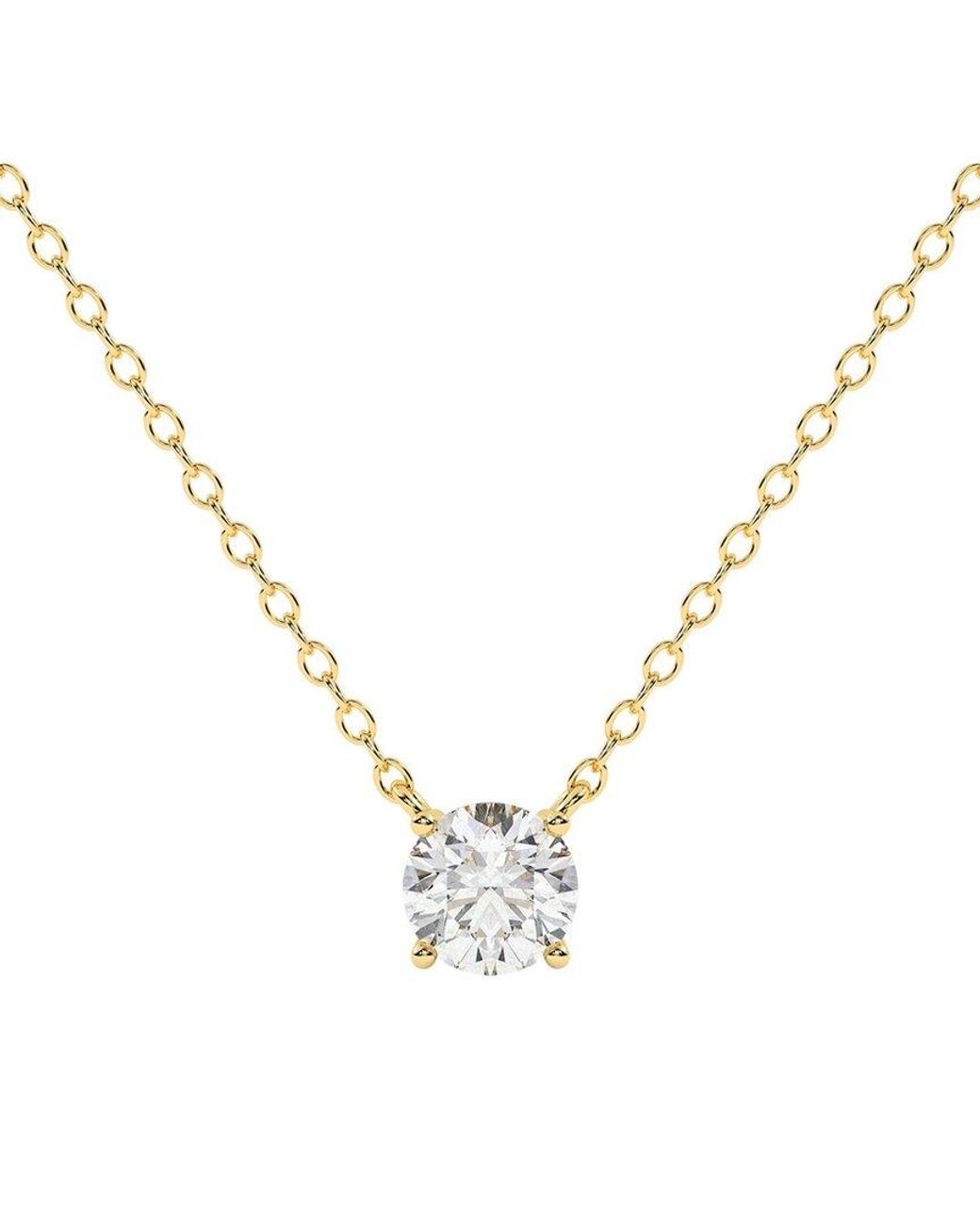 Lab Grown Diamonds Metallic 14K 0.50 Ct. Tw. Lab-Grown Diamond Necklace