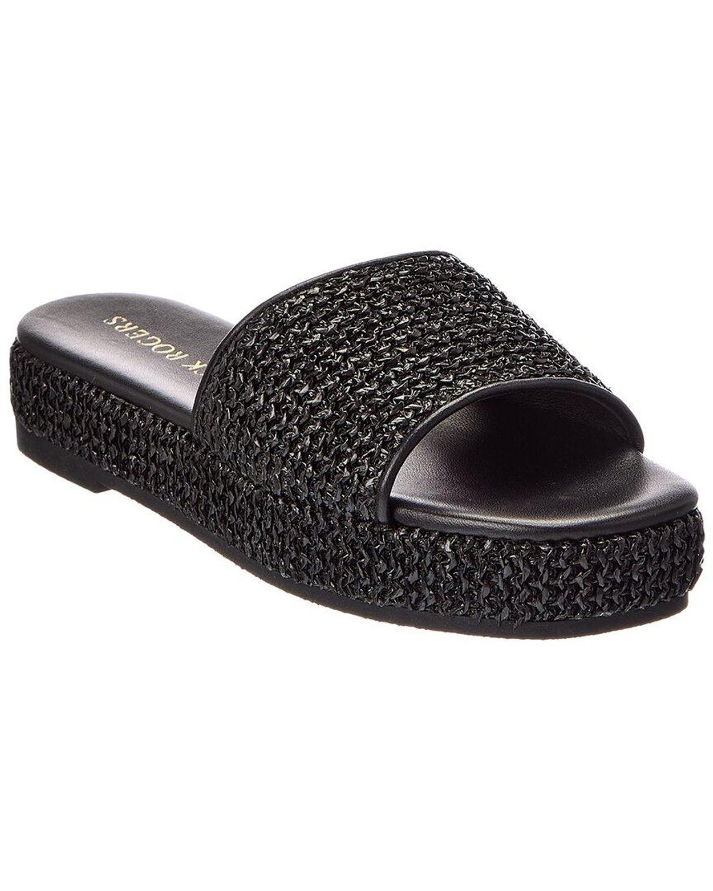 Jack Rogers Black Bay Flatform Raffia Sandal