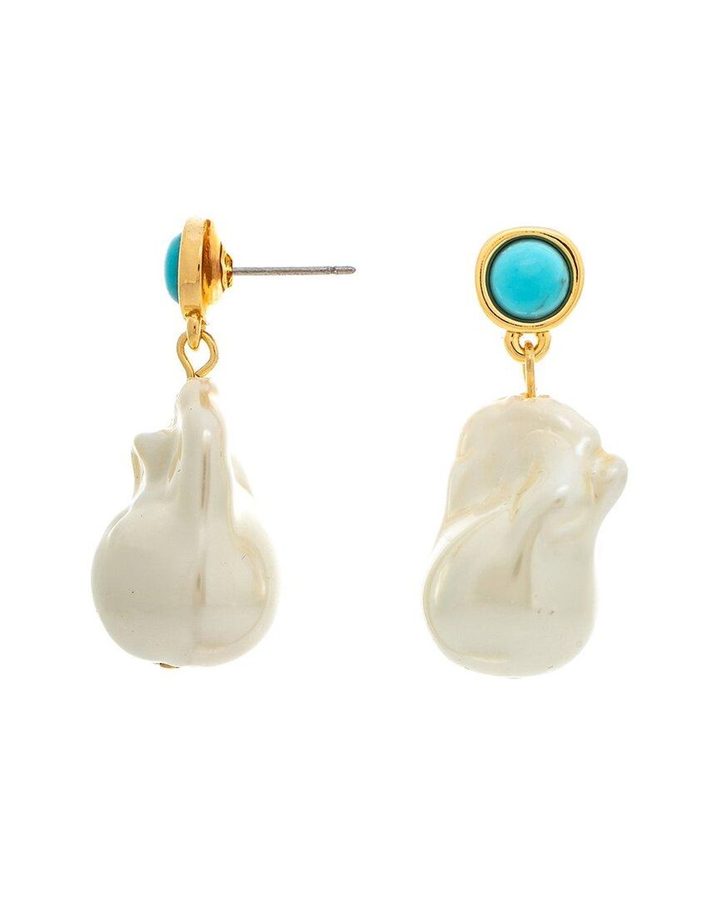 Rivka Friedman White 18K Plated Pearl Earrings