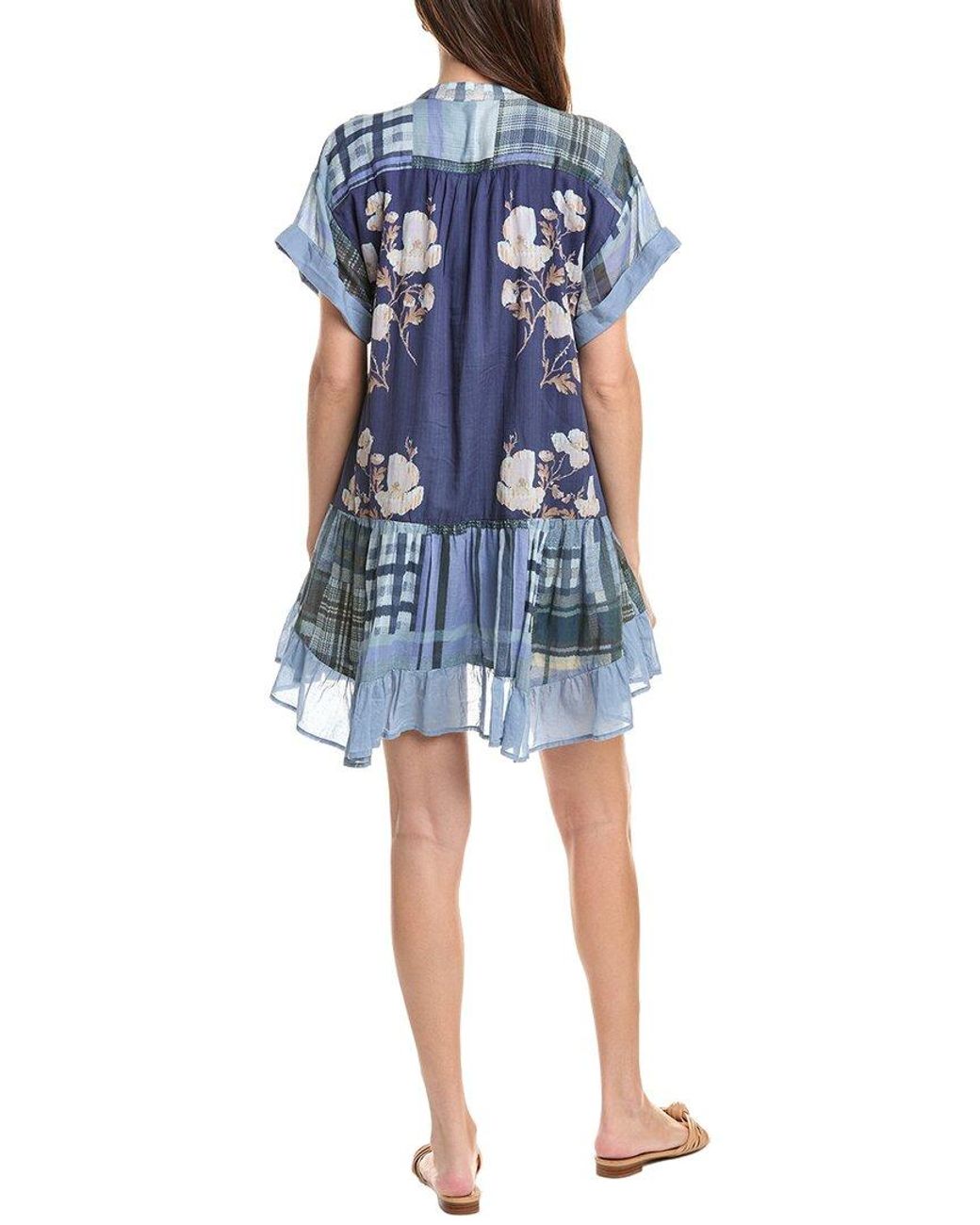 Free People Blue Printed Agnes Dress