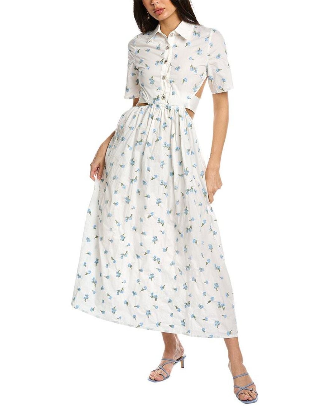 Sister Jane White Lapis Shell Shirtdress