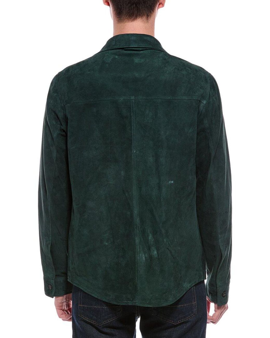 Isaia Green Suede Jacket for men
