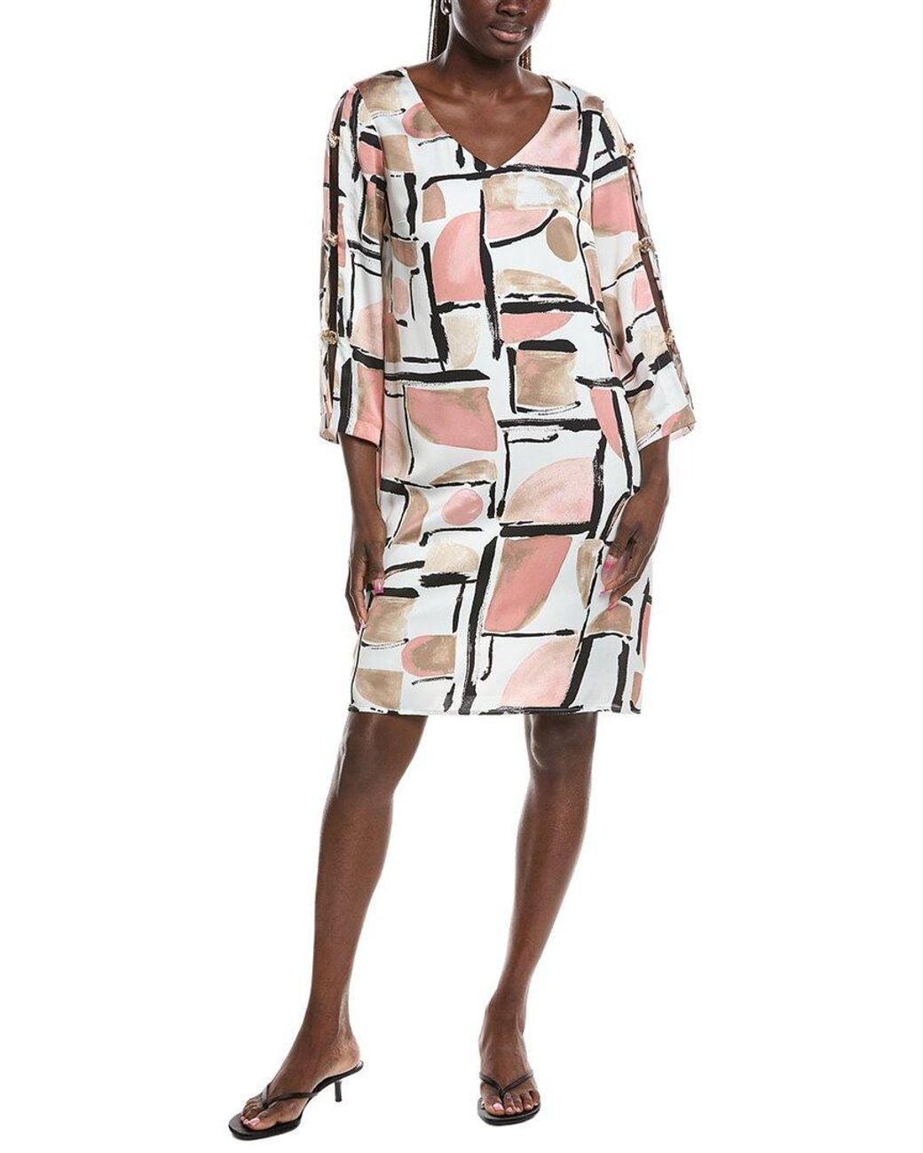 Joseph Ribkoff White Printed Mini Dress