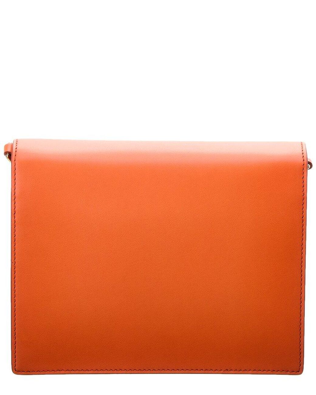 Dolce & Gabbana Orange Logo Leather Shoulder Bag