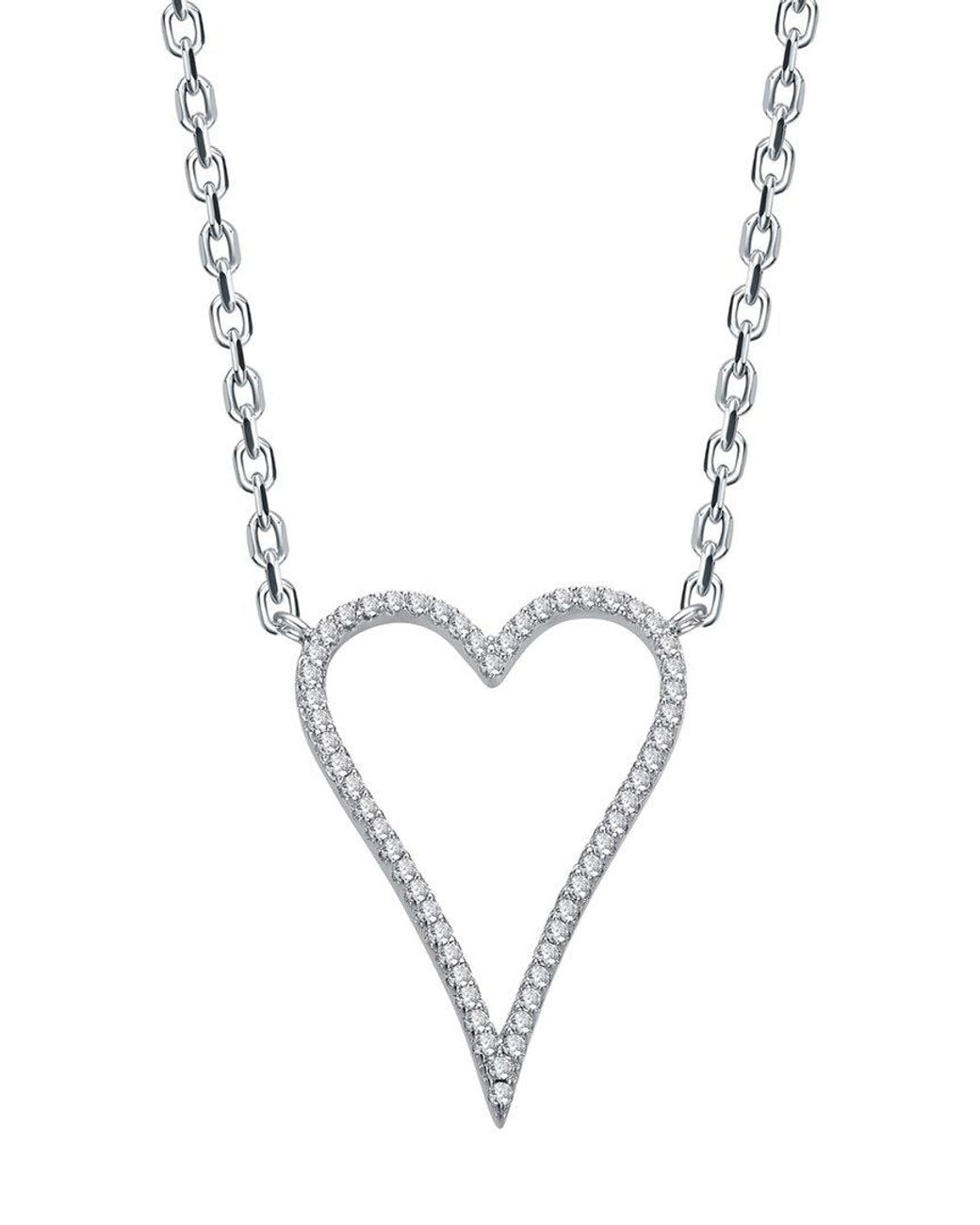 Rachel Glauber Metallic Cz Heart Necklace