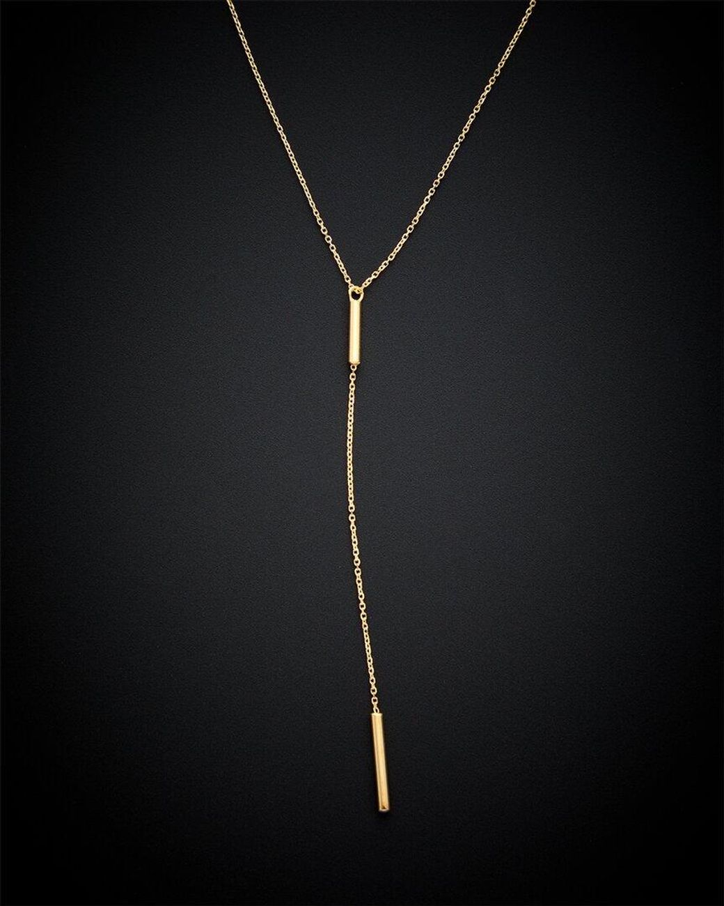 Italian Gold Black 14k Tube Adjustable Necklace