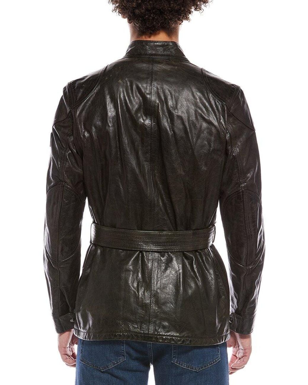 Belstaff Black Legacy Trialmaster Leather Panther Jacket for men