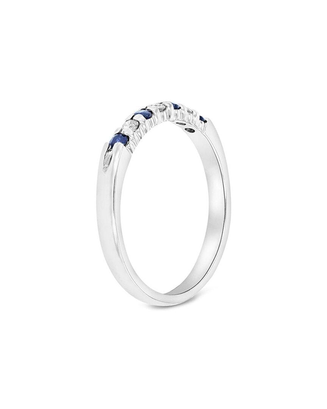 Diana M White Fine Jewelry 14k 0.27 Ct. Tw. Diamond & Sapphire Ring