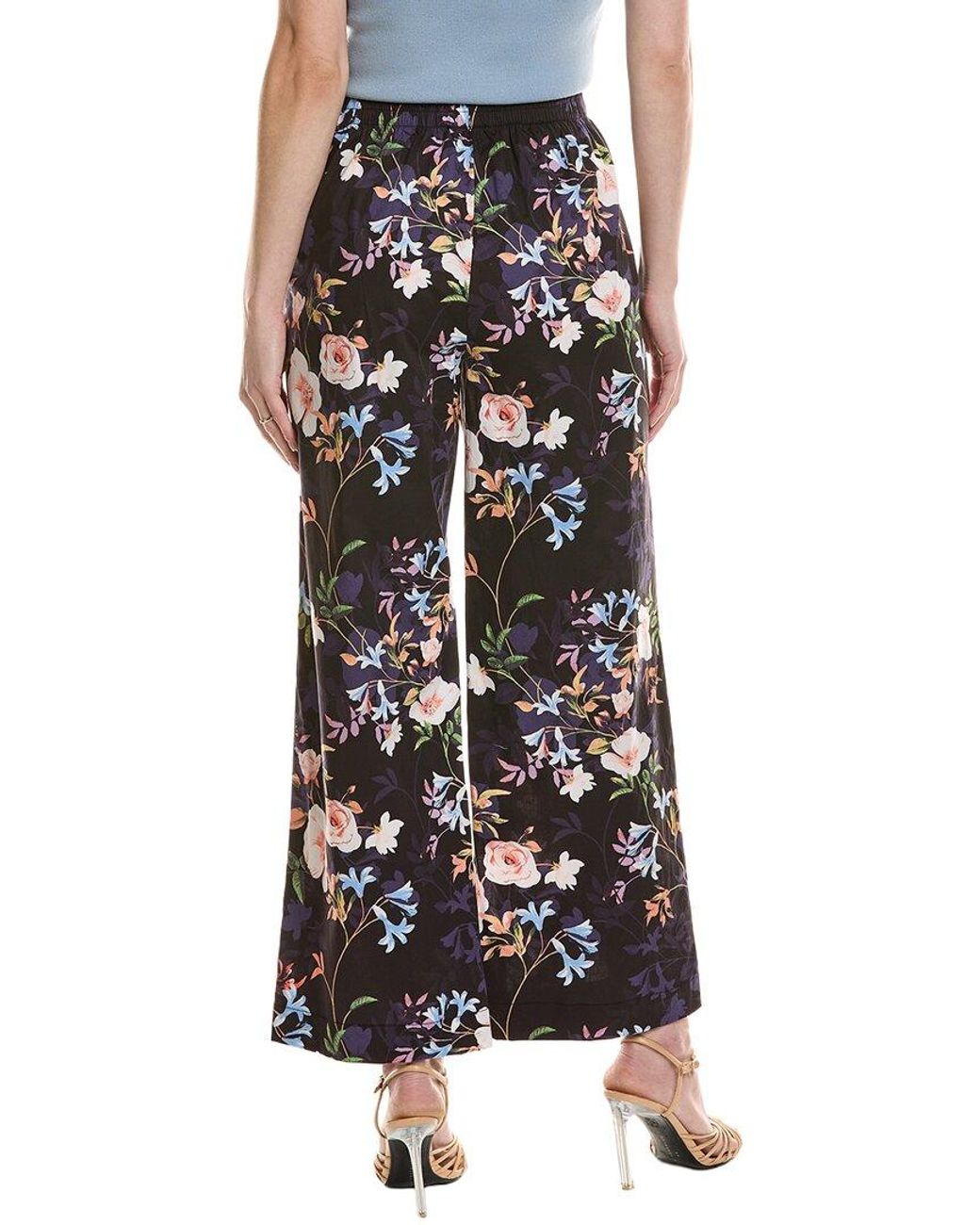 Nicole Miller Black Printed Pant
