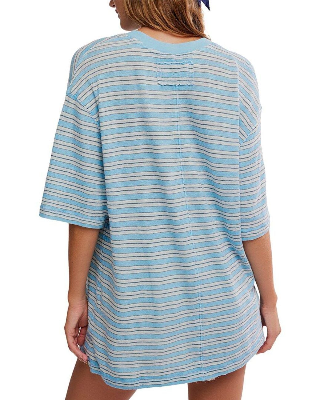Free People Blue All Love Stripe Pocket Top
