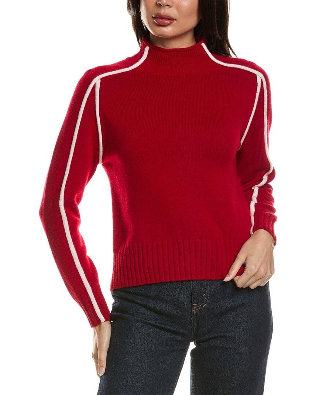 Hannah Rose Merino Wool Funnel Neck Sweater in Red | Lyst