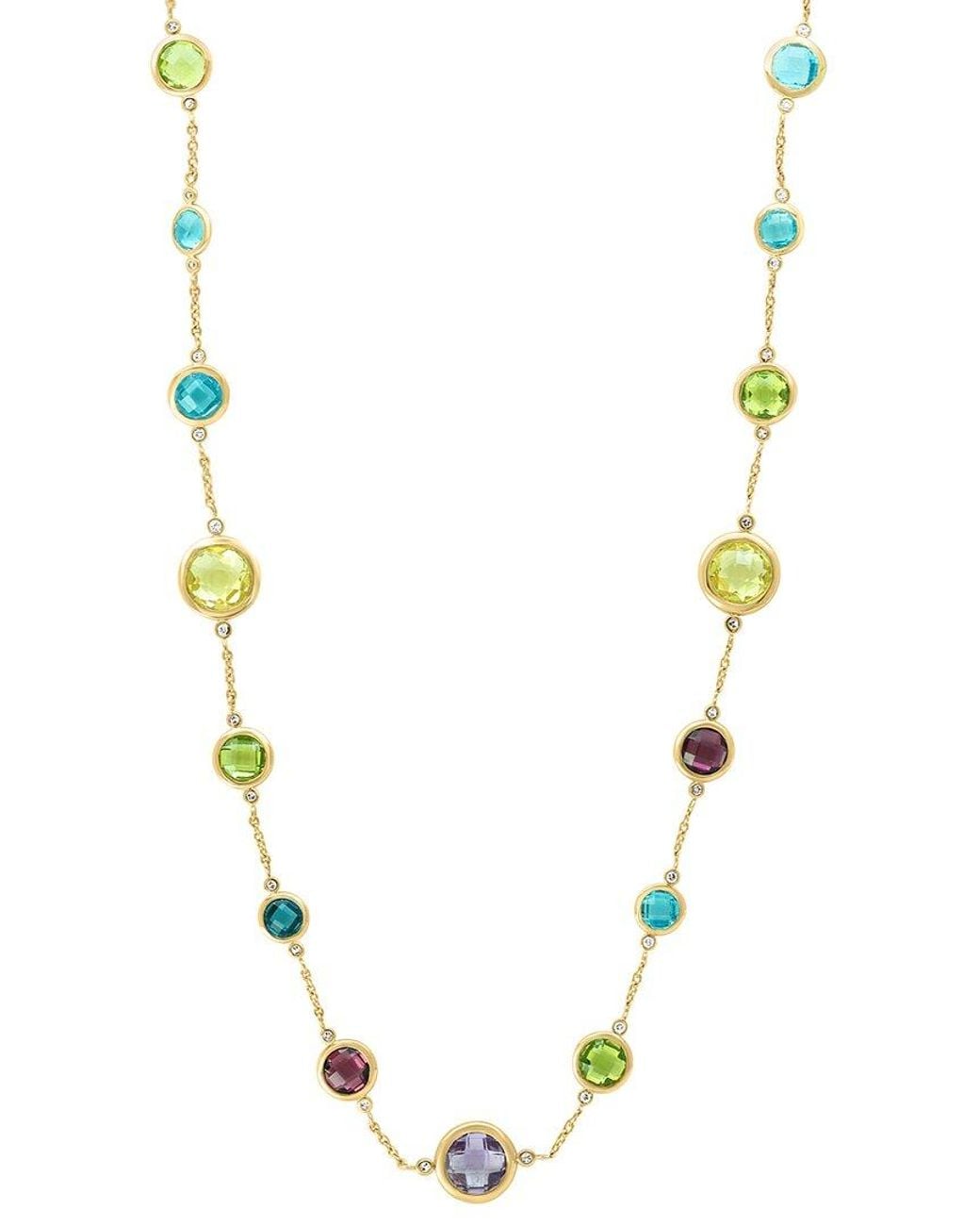 Effy Fine Jewelry Metallic 14K 23.54 Ct. Tw. Diamond & Gemstone Necklace