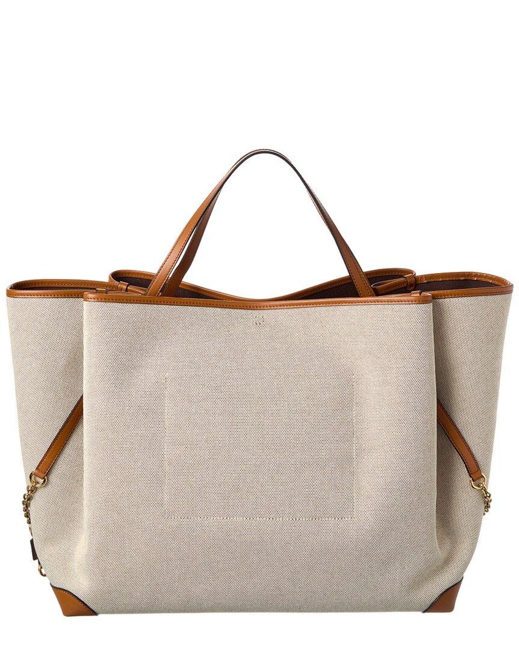 Chloé Natural Clover Double Carry Canvas & Leather Tote