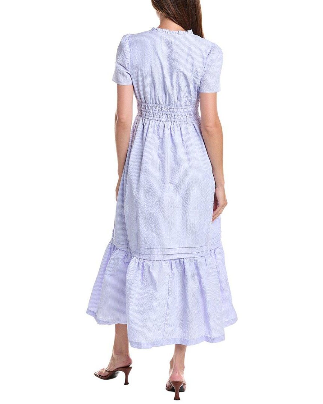 Cece Blue V-Neck Maxi Dress