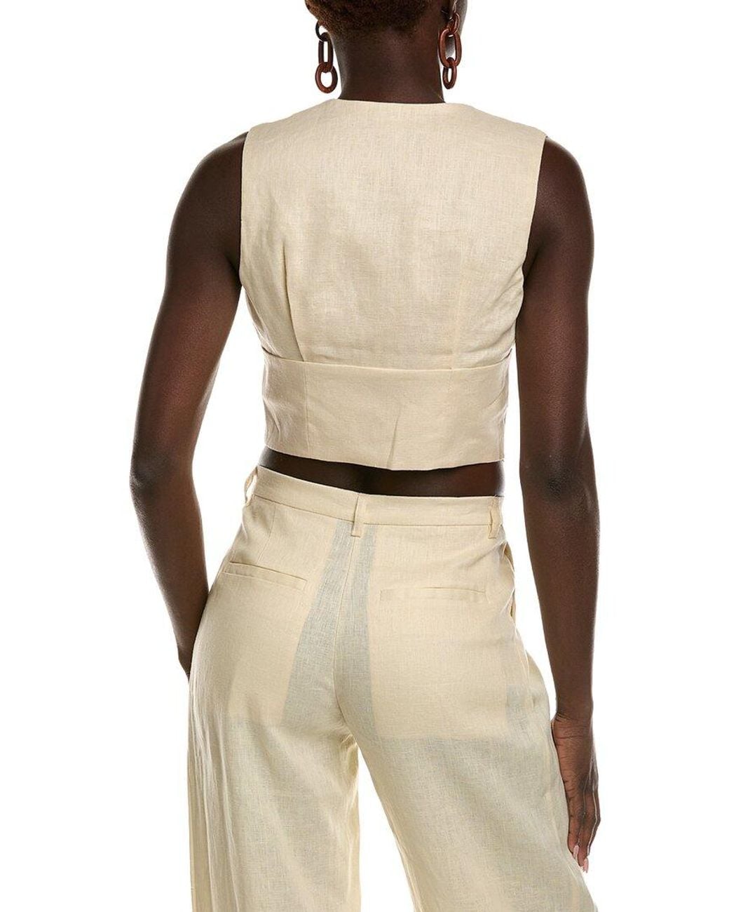 Bardot Brown Geordy Linen Vest