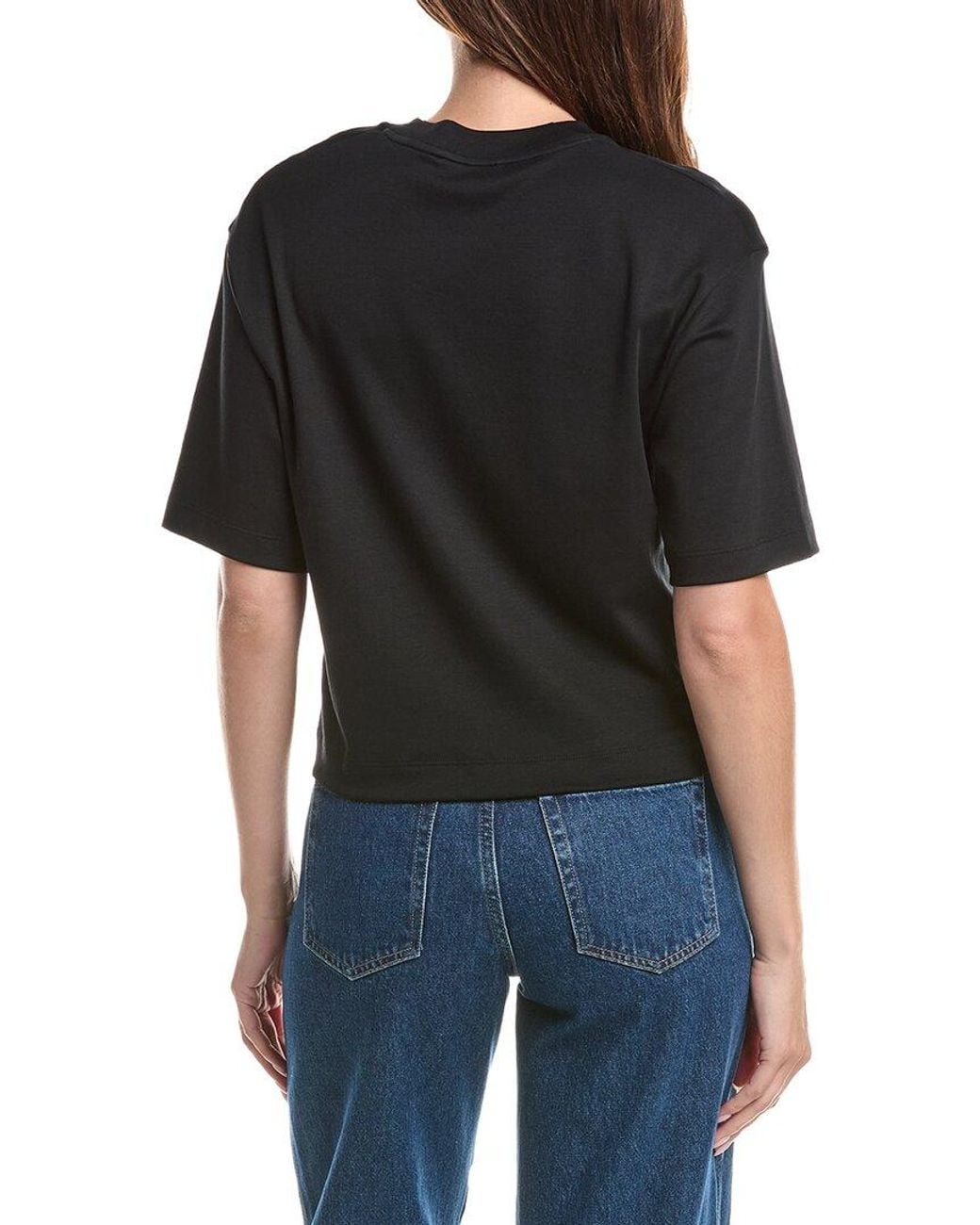 Vince Black Wide Sleeve Crop T-Shirt