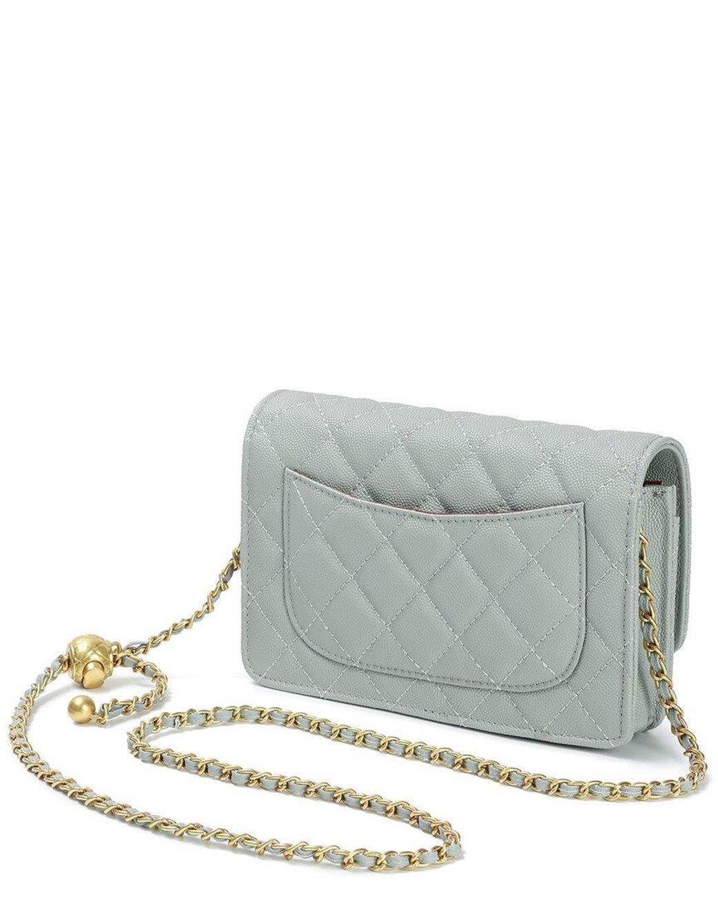 Tiffany & Fred Paris Gray Quilted Leather Crossbody