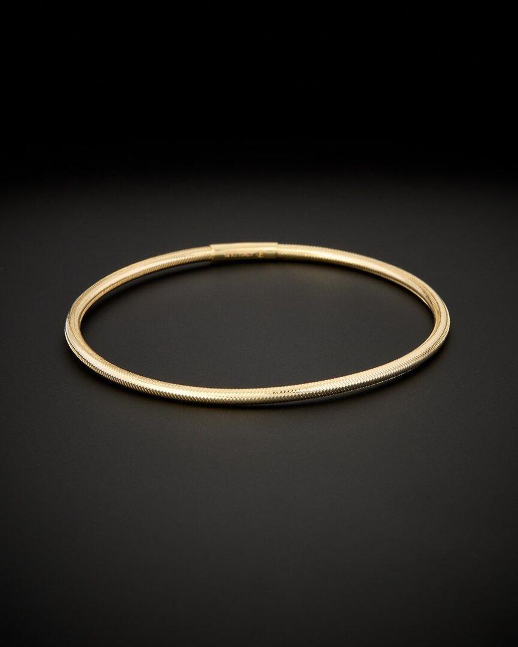 Italian Gold Black 14k Mesh Bangle Bracelet