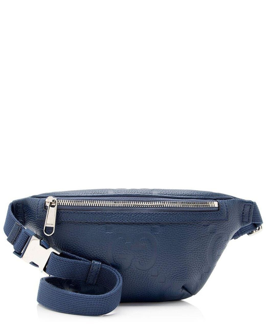 Gucci Blue Jumbo Gg Leather Belt Bag (Authentic Pre-Loved)