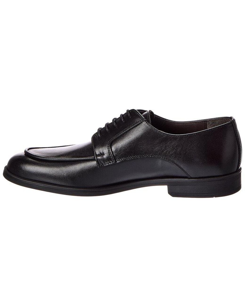 M by Bruno Magli Black Falerno Leather Derby for men