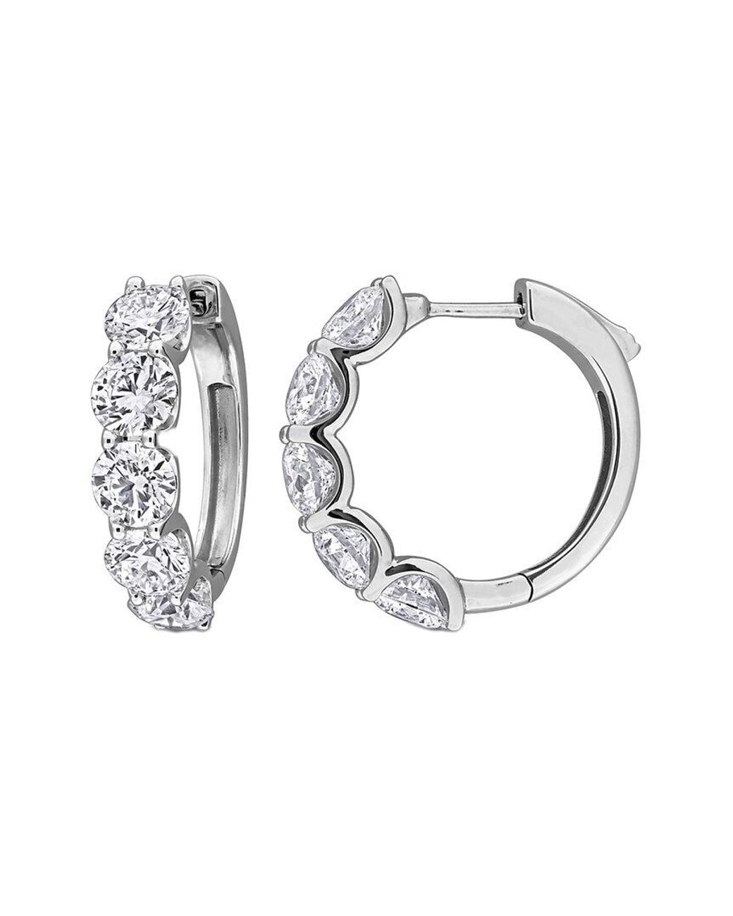 Lab Grown Diamonds Metallic Created Forever 14K 5.00 Ct. Tw. Lab-Grown Diamond Hoop Earrings