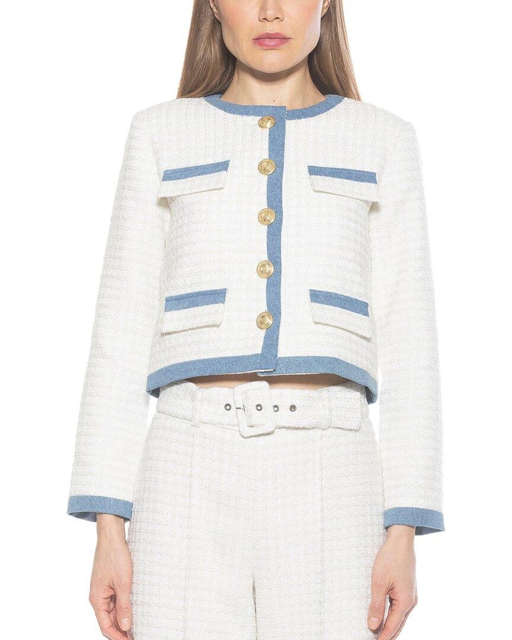 Alexia Admor Blue Rose Tweed Jacket
