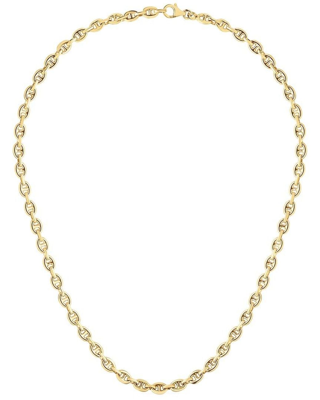 Italian Gold Metallic 14k Puffed Mariner Necklace