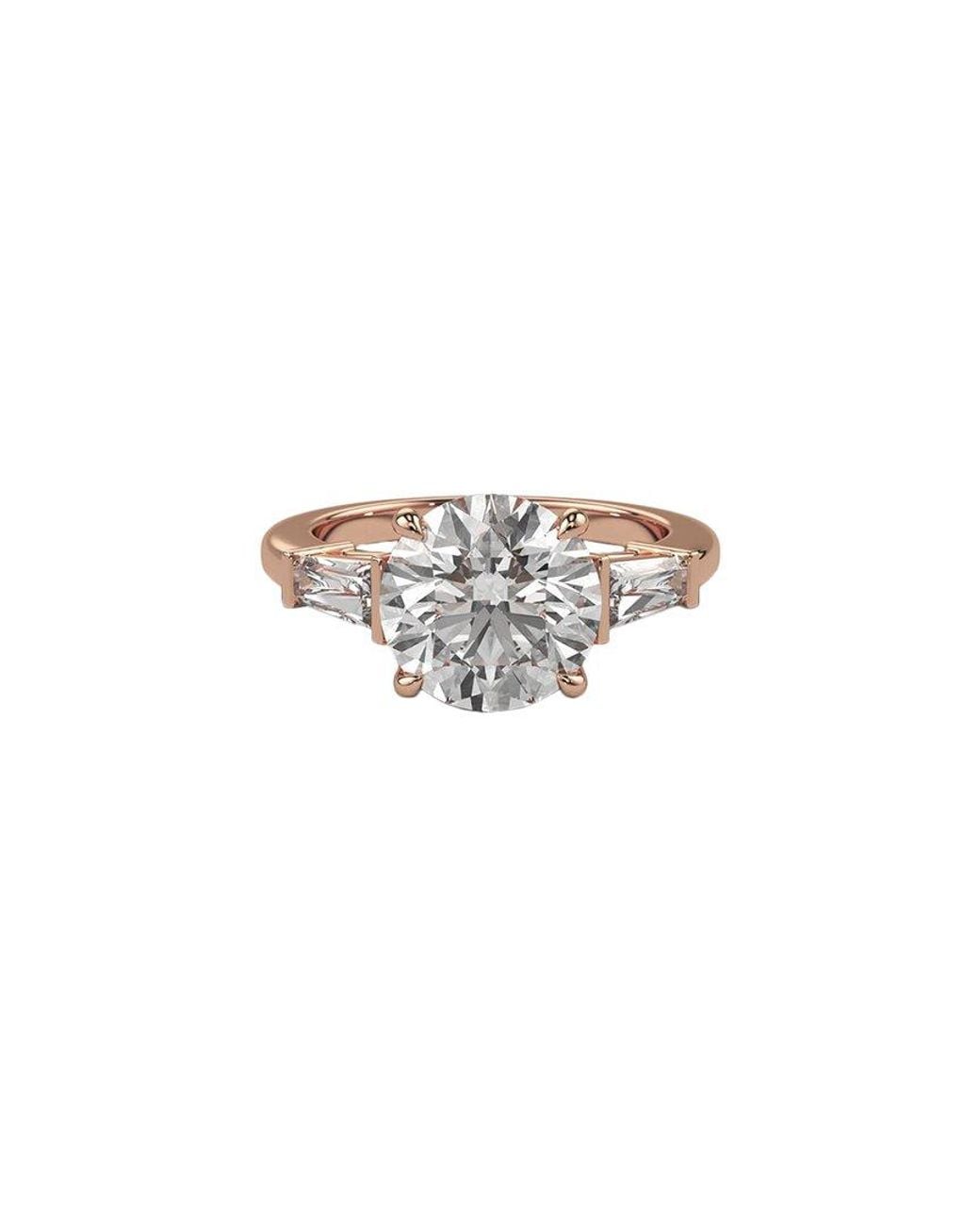 Lab Grown Diamonds White 14K Rose 3.40 Ct. Tw. Lab-Grown Diamond Ring