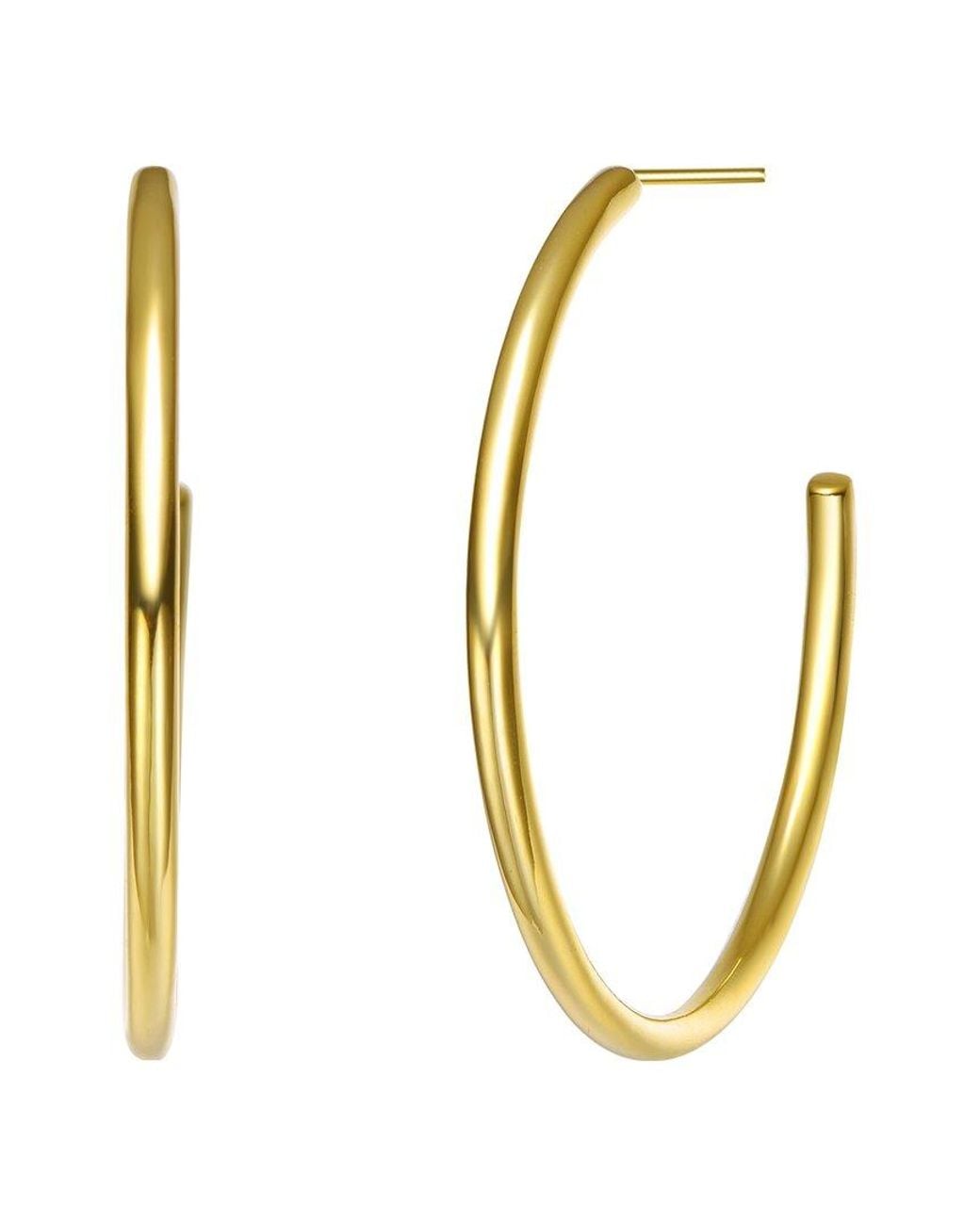 Rachel Glauber Metallic 14k Plated Hoops
