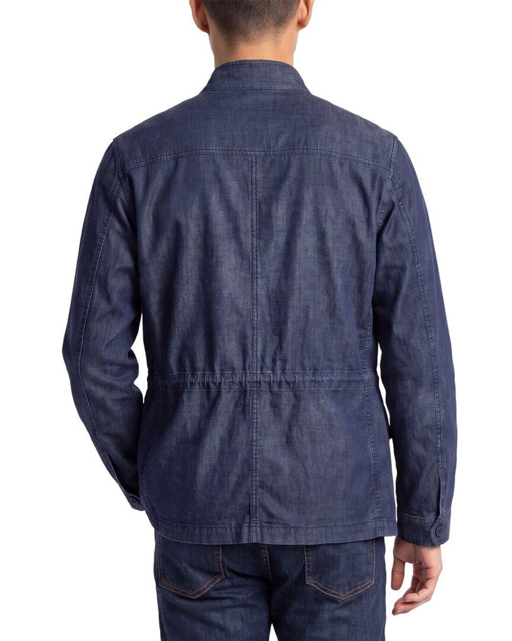 Corneliani Blue Cc Collection Denim Utility Jacket for men