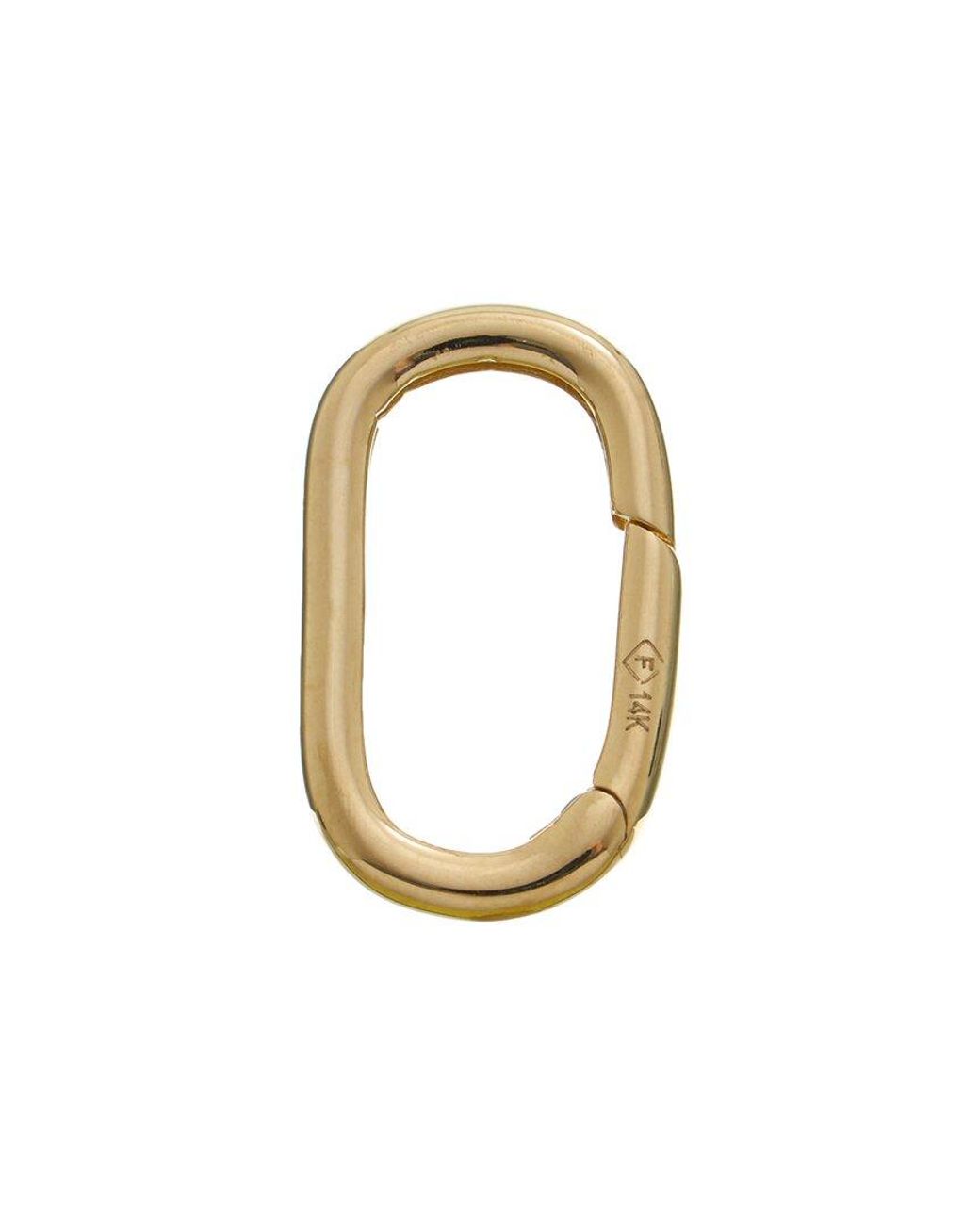 Italian Gold Metallic 14K 8X17Mm Oval Push Lock Connector (2.25Mm) Accessory