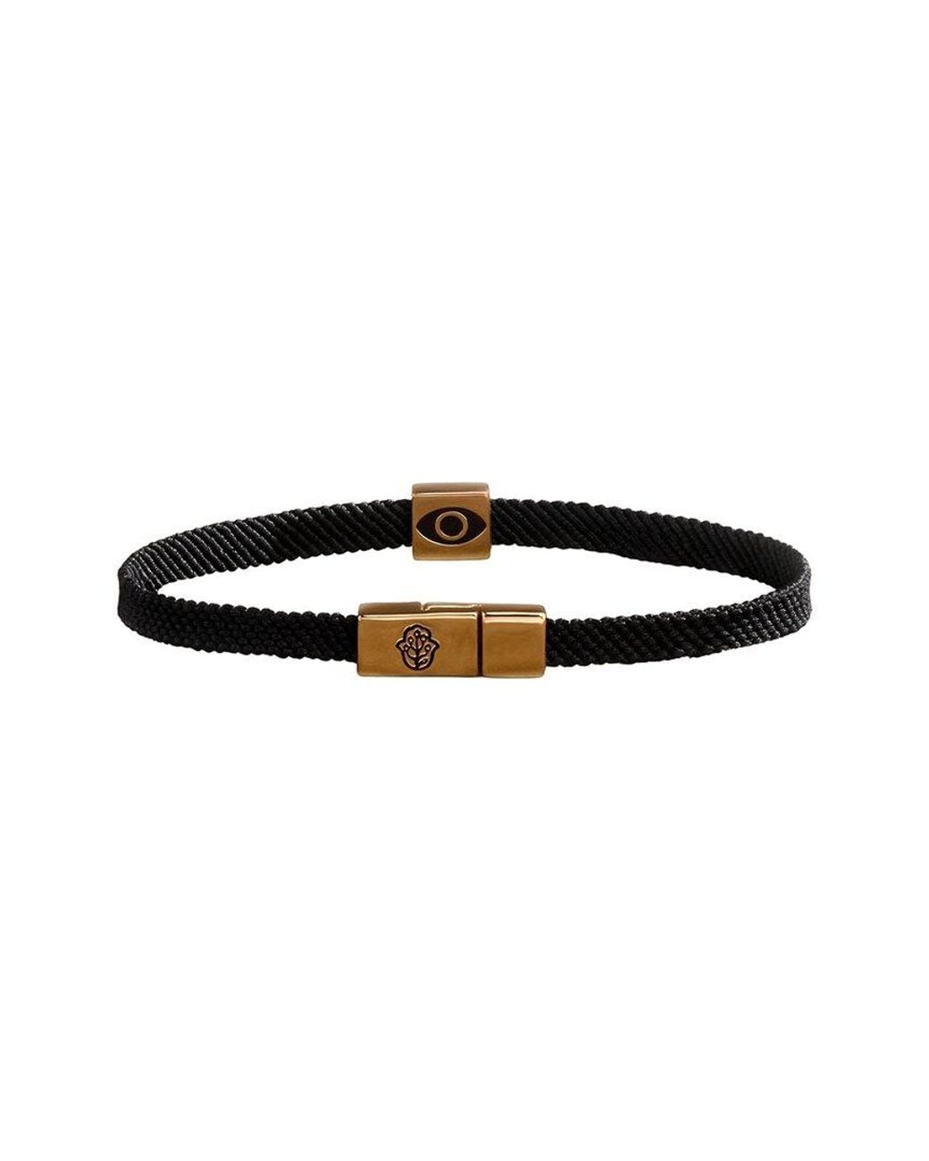 Karma and Luck Black Plated Onyx Magnetic Bracelet