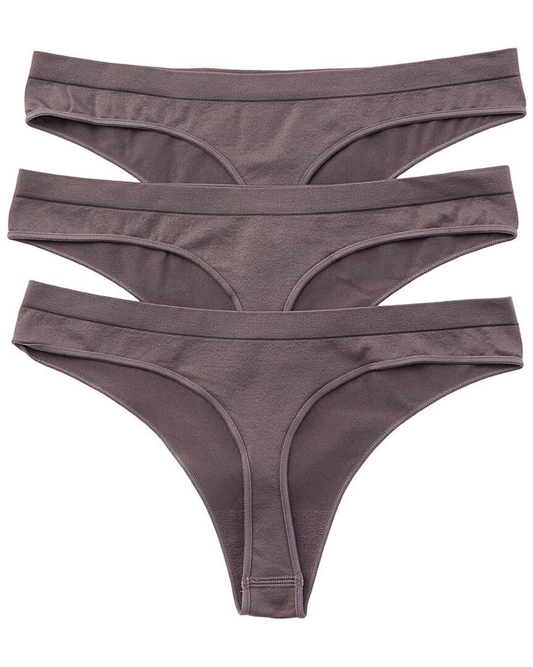 B.tempt'd Gray Set Of 3 Comfort Intended Daywear Thong