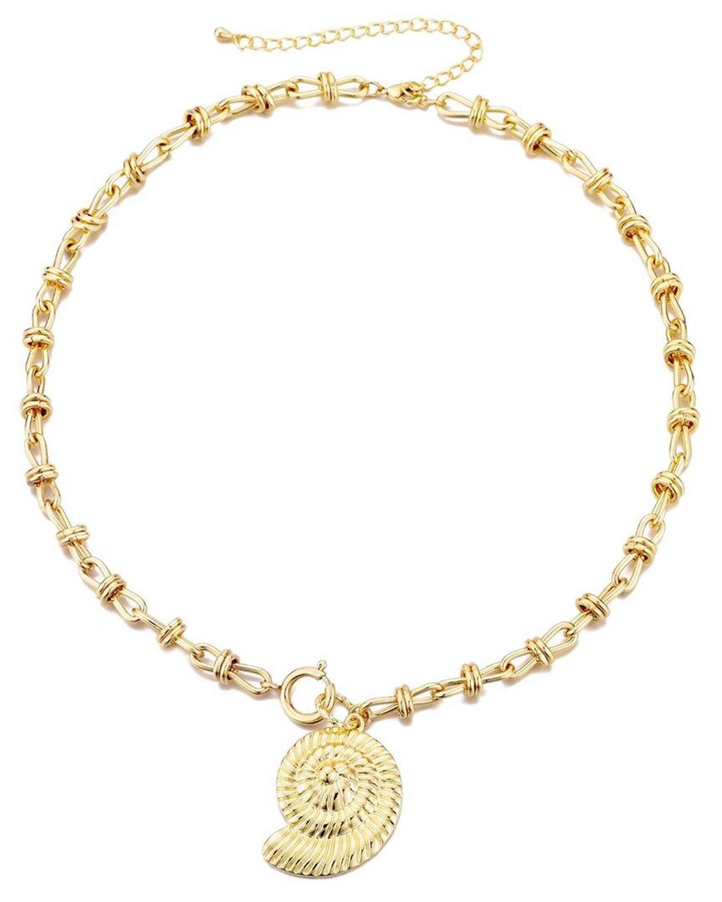 Adornia Metallic 14K Plated Chunky Shell Pendant Necklace