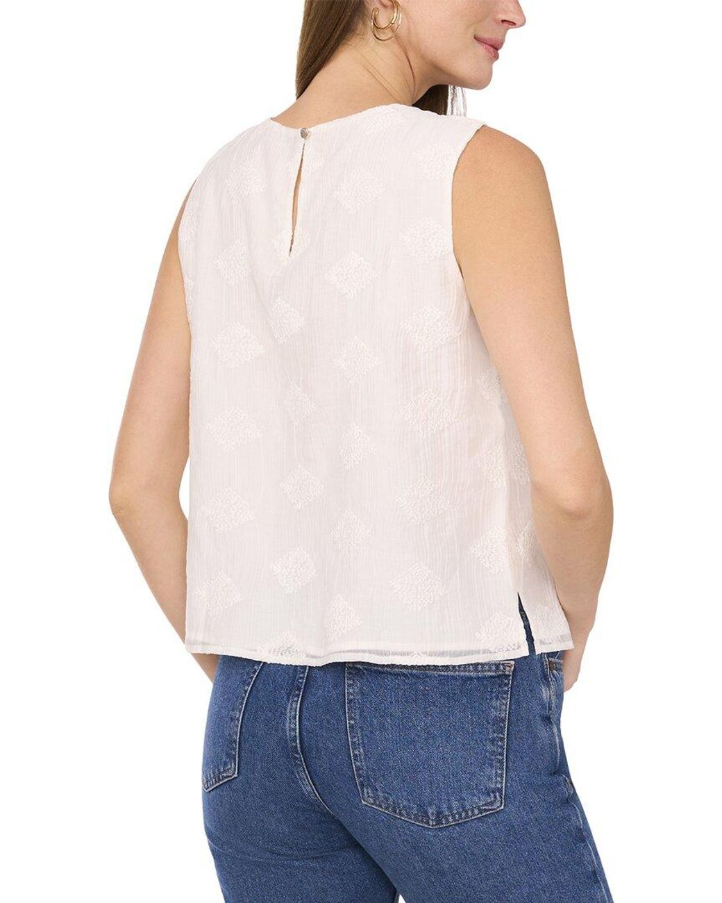 Vince Camuto Blue Sleeveless Crewneck Blouse