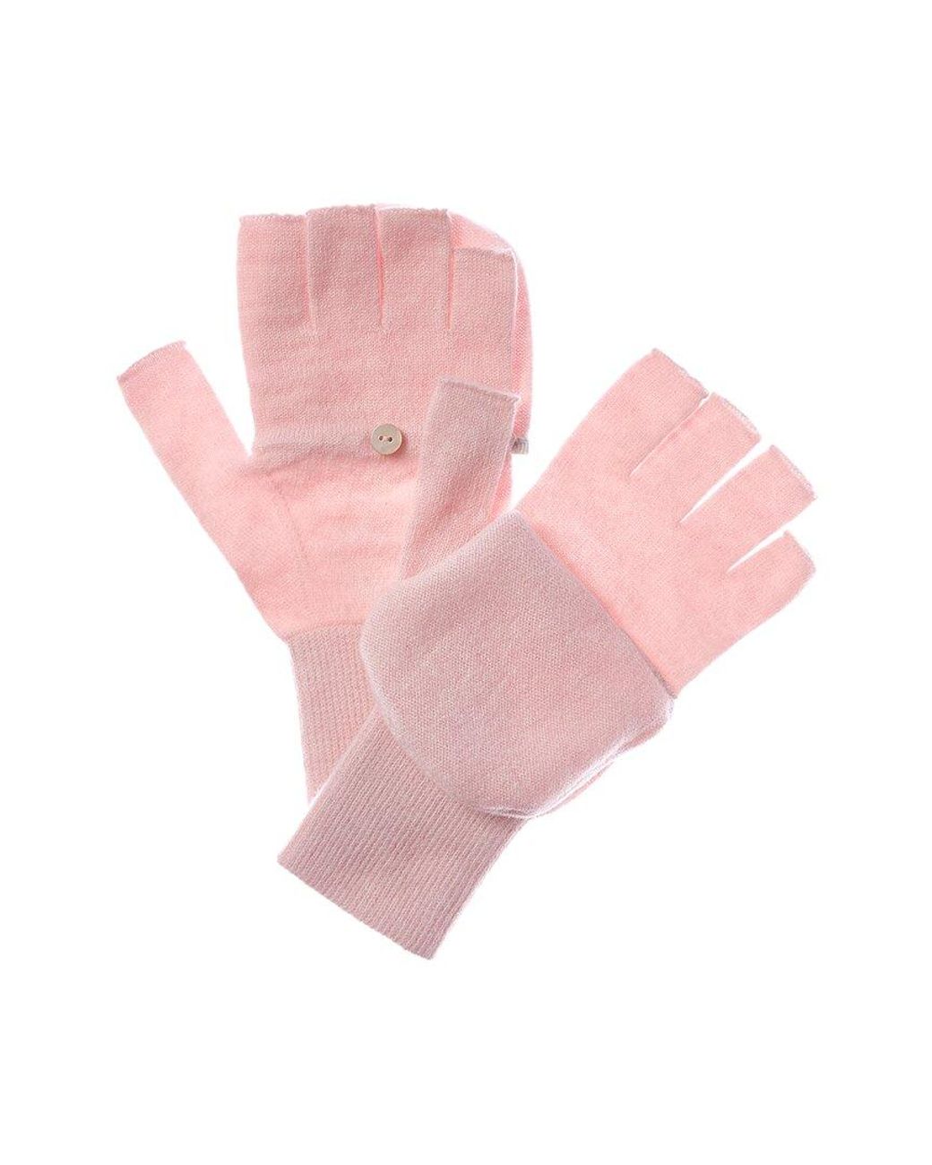 Brodie Cashmere Pink Blanket Stitch Mittens