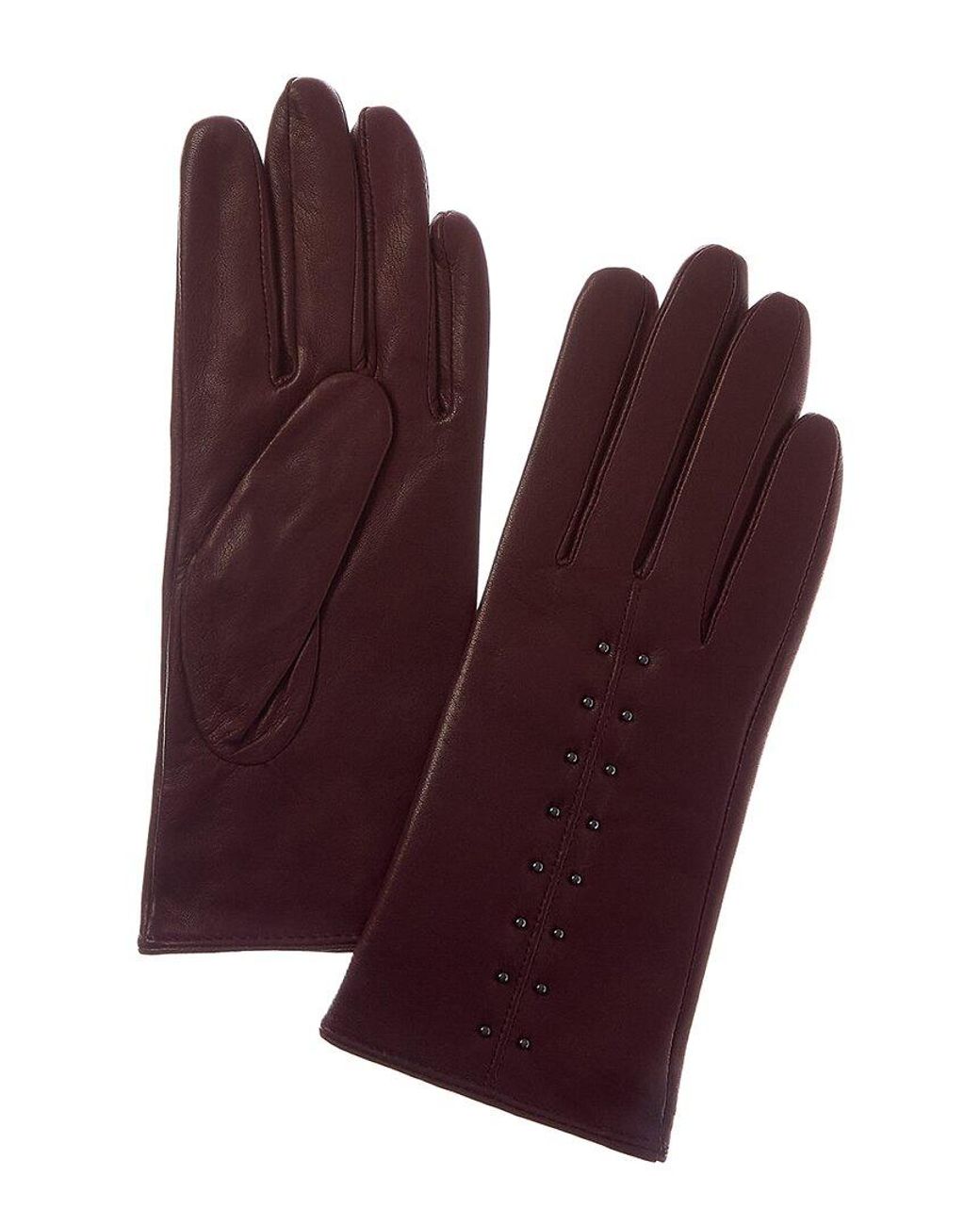 Sofiacashmere Purple Sofiacashmere Cashmere-Lined Nappa Leather Gloves