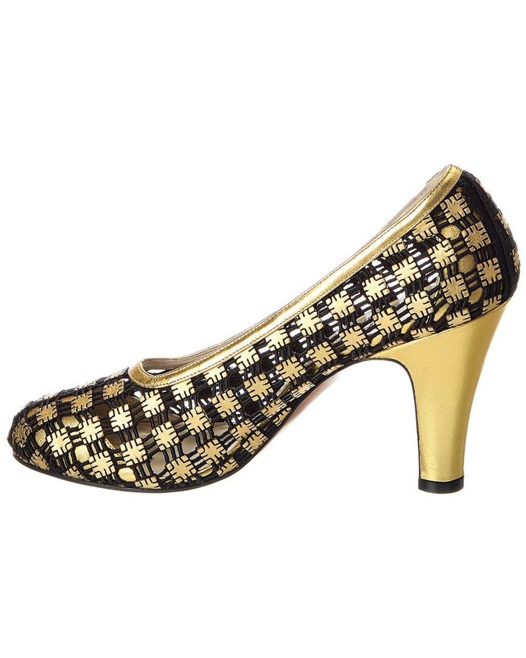 Ferragamo Metallic Archives 1930 Fantastica Leather Pump