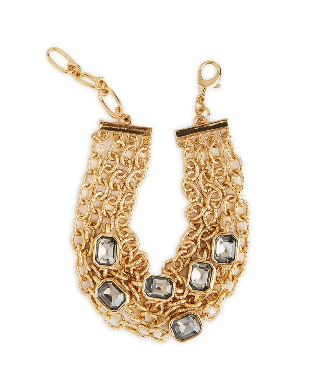 Saachi Metallic Crystal Cascade Chain Bracelet