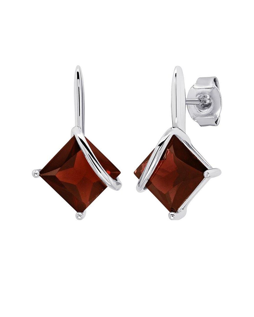 MaxColor Brown 2.90 Ct. Tw. Garnet Drop Earrings
