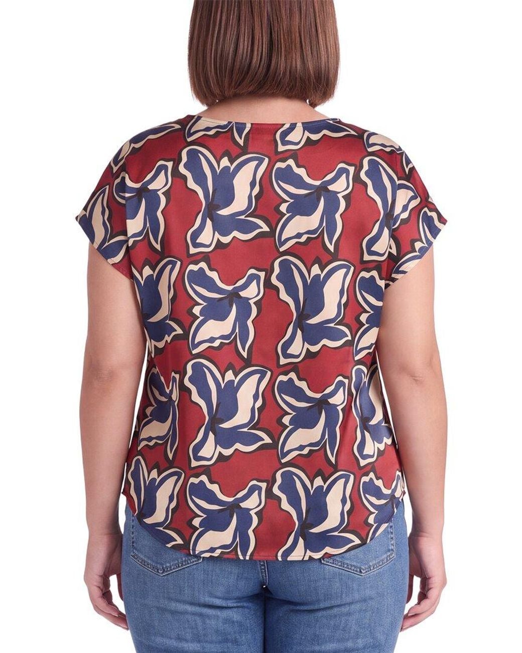 Anne Klein Red Plus Printed Blouse