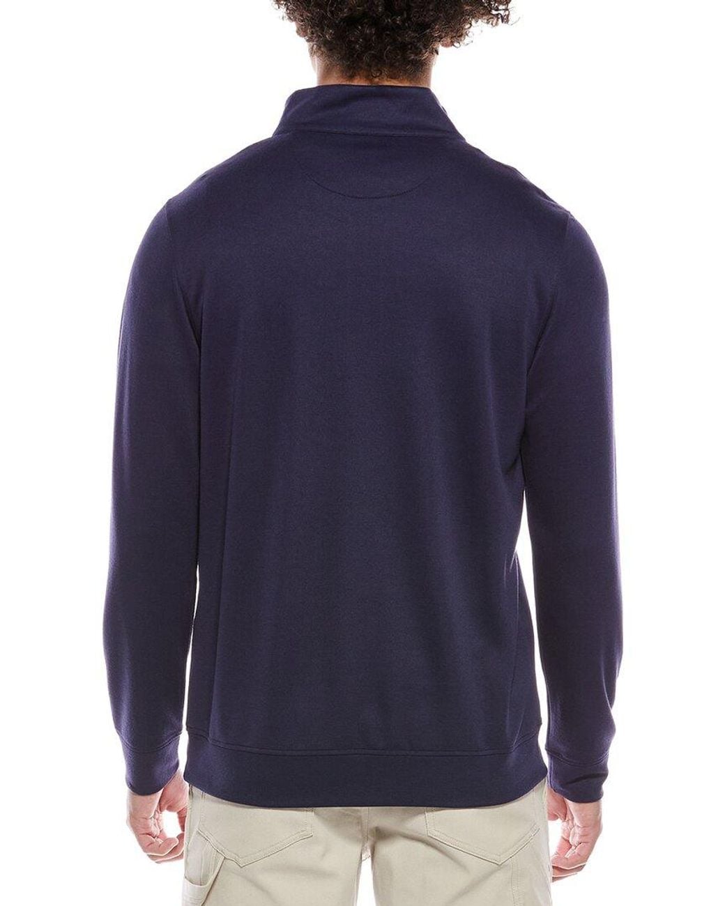 Tailorbyrd Blue Solid 1/4-Zip Pullover for men