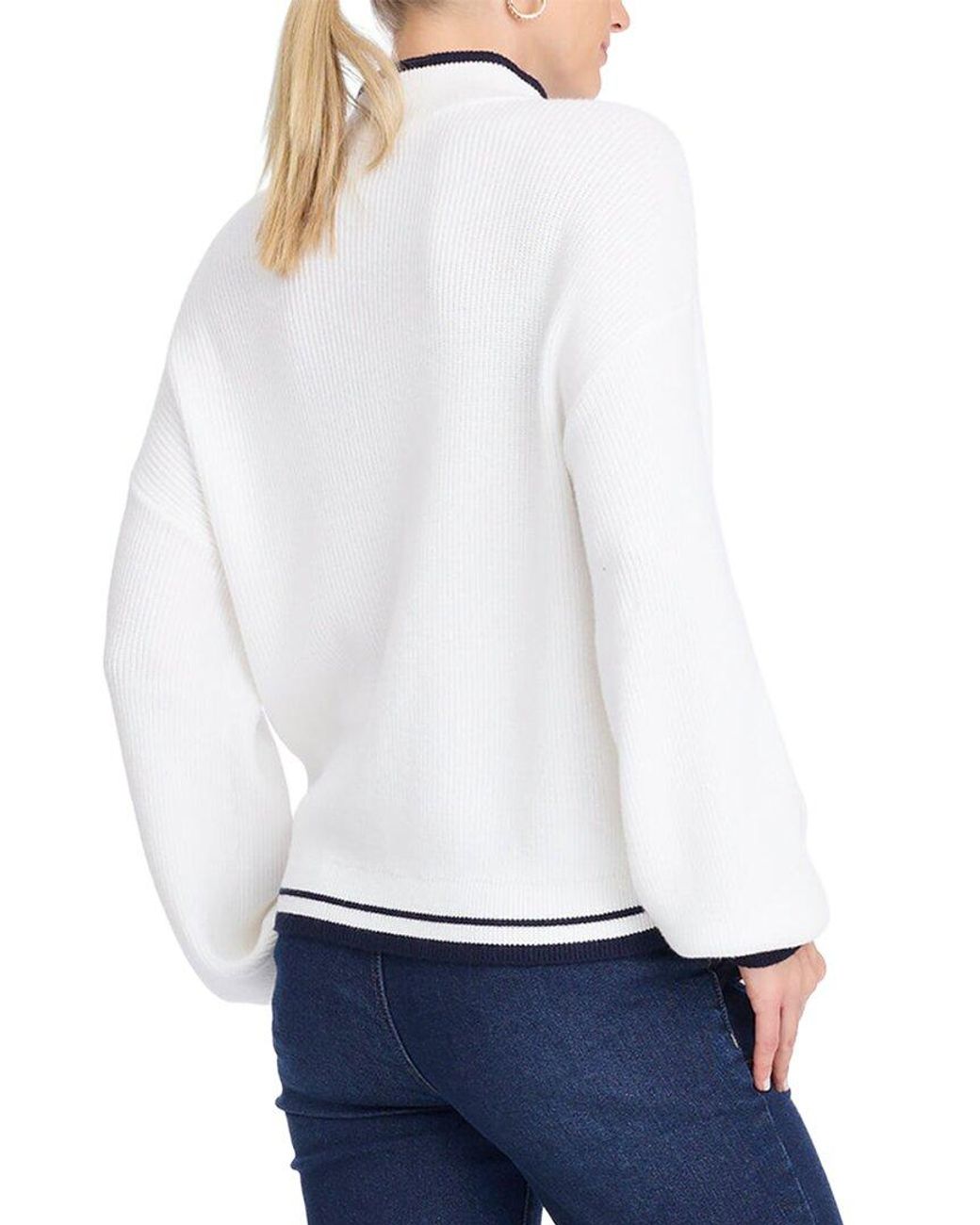 Draper James White Quarterzip Sweater