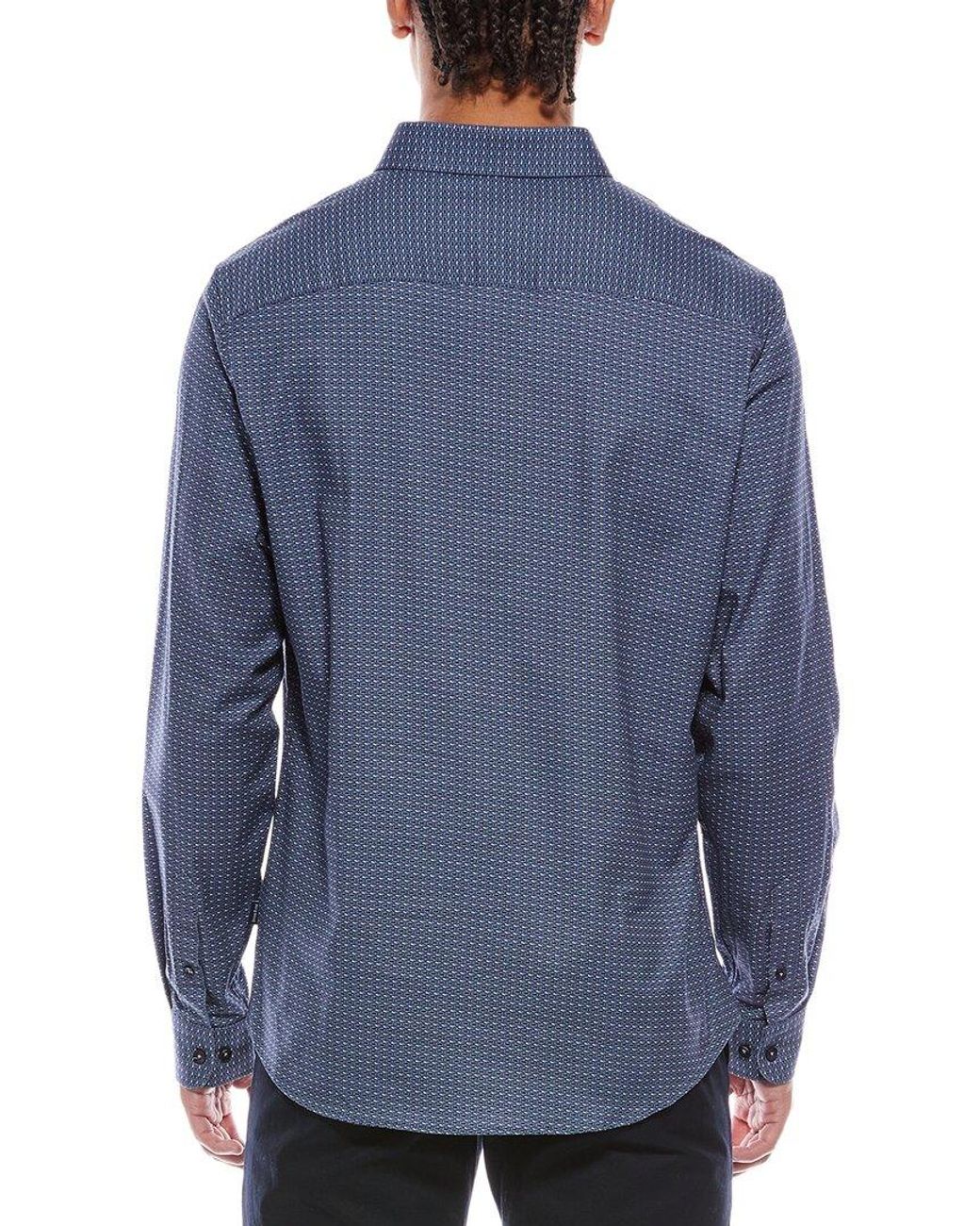 Stone Rose Blue Stretch Print Shirt for men