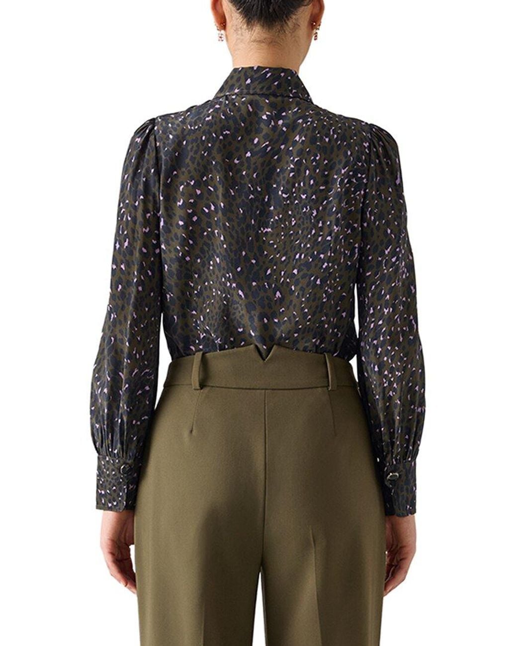 L.K.Bennett Black Sonya Woven Silk Top