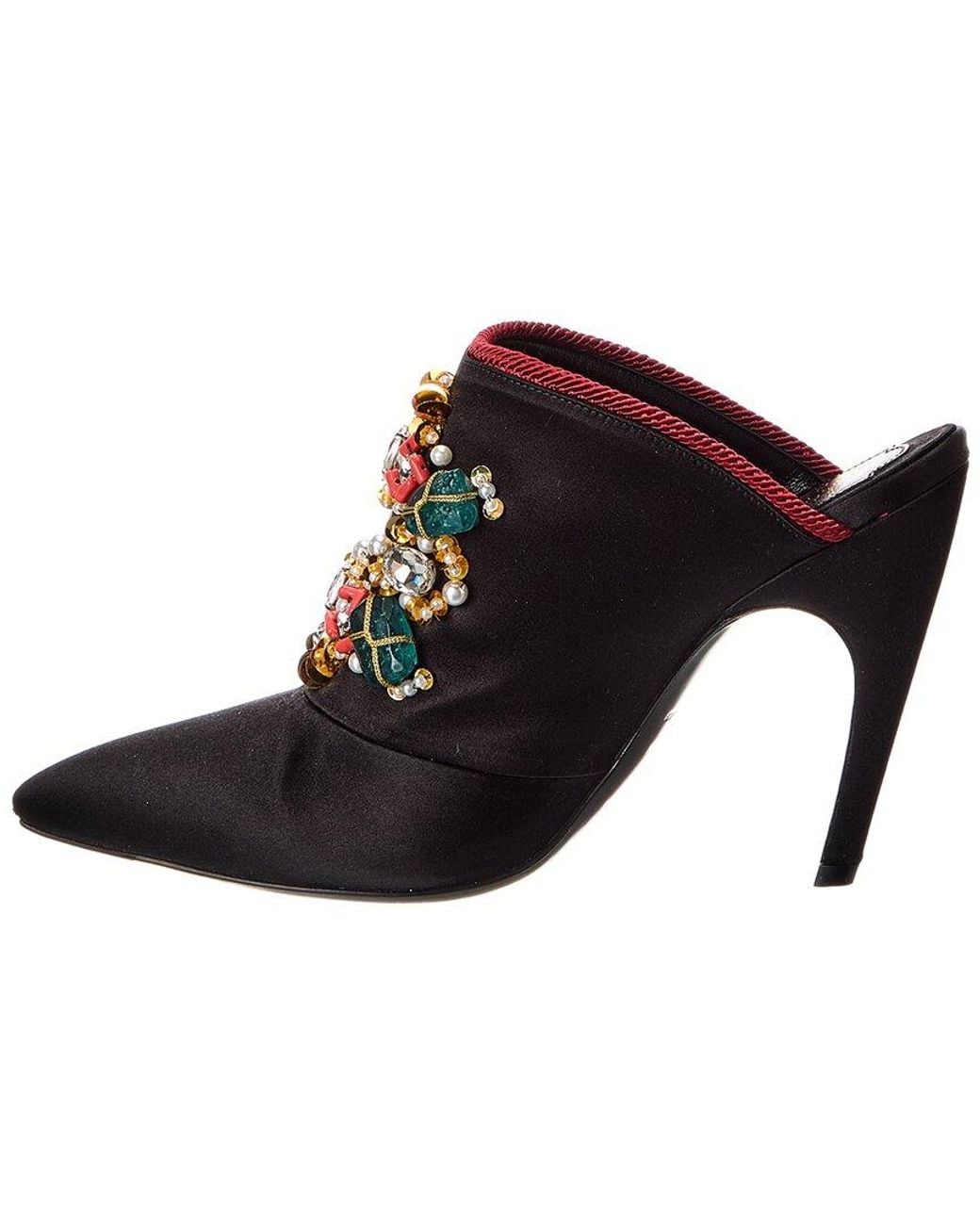 Roger Vivier Black Barocco Satin Mule