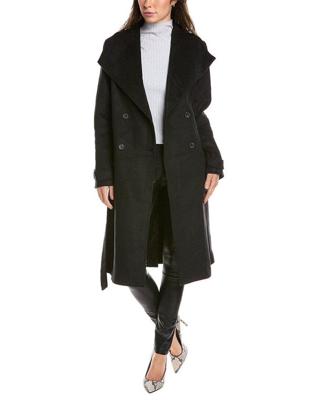 Avec Les Filles Double-breasted Wool-blend Coat in Black | Lyst